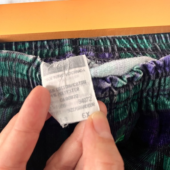 Amazing Vintage OshKosh kids Green and Purple Plaid Pants 6x - Picture 7 of 7